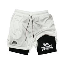 Shorts De Corrida 2 Em 1 Masculinos Para Academia Com Compressão, Bolso Para Celular E Alça Para