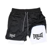 Shorts De Corrida 2 Em 1 Masculinos, Roupa Esportiva De Camada Dupla, Para Academia, Fitness,