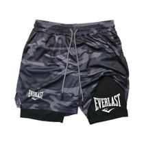 Shorts De Corrida 2 Em 1 Masculinos, Roupa Esportiva De Camada Dupla, Para Academia, Fitness,