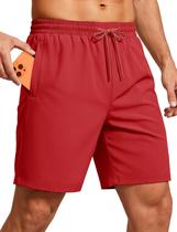 Shorts de corrida atléticos MAGCOMSEN para homens vermelhos tamanho L