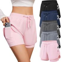 Shorts de Corrida Feminino CE' CERDR 2 em 1 com Cintura Alta Shorts de Corrida Feminino CE' CERDR 2 em 1 com Cintura Alta