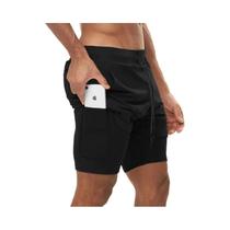 Shorts De Corrida Masculinos Camuflados De Secagem Rápida 2 Em 1 Para Academia E Treinamento