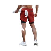 Shorts De Corrida Masculinos Camuflados De Secagem Rápida 2 Em 1 Para Academia E Treinamento