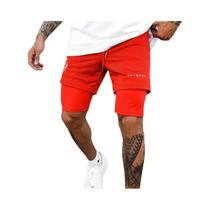 Shorts De Corrida Masculinos De Secagem Rápida Em Tecido Respirável 2 Em 1 Para Fitness, Academia,