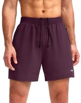 Shorts de corrida Pudolla para homens Workout Athletic Wine XS