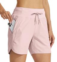 Shorts de corrida Willit femininos rosa Quick Dry Workout 3GG