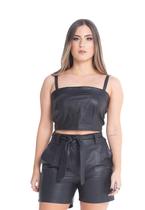 Shorts de Couro Preto Shorts de Couro Preto
