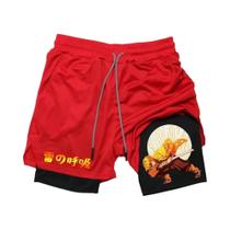 Shorts De Fitness Masculino 2 Em 1 De Alto Desempenho Estampado Para Corrida Ao Ar Livre M-3xl