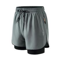 Shorts De Fitness Masculinos 2 Em 1 De Secagem Rápida Para Corrida E Treino De Verão