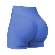 Shorts De Ginástica Femininos Com Cós Baixo Canelado De 4,5 Polegadas, Leggings Sem Costura Para