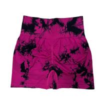 Shorts de Ginástica Femininos Tie Dye - Cintura Alta, Sem Costura, Náilon