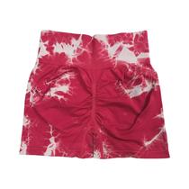 Shorts de Ginástica Femininos Tie Dye - Cintura Alta, Sem Costura, Náilon