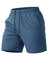 Shorts de ginástica MAGCOMSEN para homens, azul, cinza, 2GG, com bolsos com zíper Shorts de ginástica MAGCOMSEN para homens, azul, cinza, 2GG, com bolsos com zíper