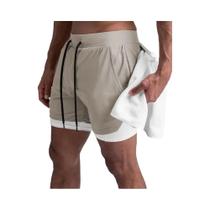 Shorts de Ginástica Masculino 2 em 1 - Secagem Rápida e Dupla Camada