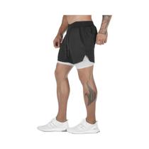 Shorts de Ginástica Masculino 2 em 1 - Secagem Rápida para Treino e Fitness