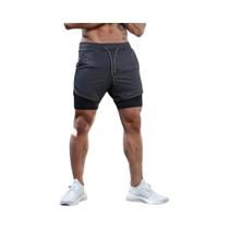 Shorts de Ginástica Masculino 2 em 1 - Secagem Rápida para Treino e Fitness