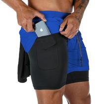 Shorts de Ginástica Masculinos 2 em 1 - Compressão, Secagem Rápida e Elásticos