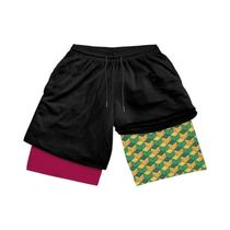 Shorts De Ginástica Masculinos De Secagem Rápida Em Dupla Camada Para Verão, Fitness, Corrida E