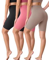 Shorts de ioga VALANDY Creamlush de cintura alta para mulheres, pacote com 3 Shorts de ioga VALANDY Creamlush de cintura alta para mulheres, pacote com 3