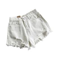 Shorts De Jeans De Cintura Alta E Pernas Largas Para Mulheres Moda Coreana Estilo Casual De Rua 2024