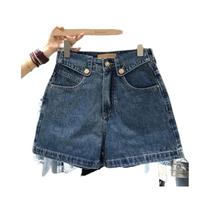 Shorts De Jeans Femininos De Cintura Alta, Corte Solto E Reto, Tendência De Verão, Versátil,