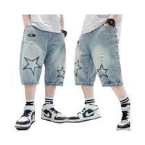Shorts De Jeans Para Meninos De Verão, Corte Largo, Comprimento Até O Joelho, Roupas Casuais Para Shorts De Jeans Para Meninos De Verão, Corte Largo, Comprimento Até O Joelho, Roupas Casuais Para