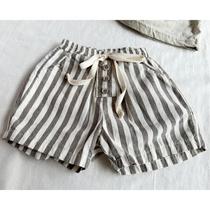 Shorts de Linho e Algodão para Bebê (0-24 meses) - Listrado e Casual