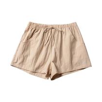 Shorts De Linho Preto De Cintura Alta Para Mulheres, Casuais, Para Academia E Atividades Esportivas