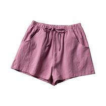 Shorts De Linho Preto De Cintura Alta Para Mulheres, Casuais, Para Academia E Atividades Esportivas