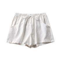 Shorts De Linho Preto De Cintura Alta Para Mulheres, Casuais, Para Academia E Atividades Esportivas