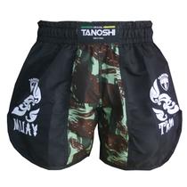 Shorts de Luta Camuflado Verde Kan Tanoshi estampado para Muaythai Sanda Kickboxing