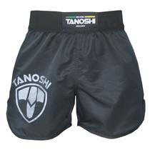Shorts de Luta Preto FAST Tanoshi estampado para Muaythai Sanda Kickboxing