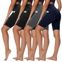 Shorts de motociclista Sundwudu, pacote com 4, para controle de barriga de cintura alta