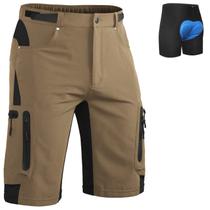 Shorts de mountain bike Ally 4D acolchoados Baggy Cycling Khaki M