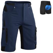Shorts de mountain bike Ally 4D acolchoados e folgados para homens, azul marinho, 3GG