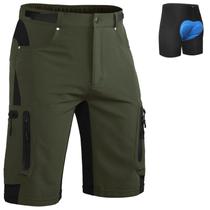 Shorts de mountain bike Ally 4D acolchoados, folgados, verdes para ciclismo, S