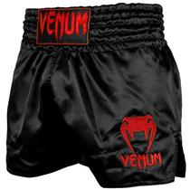 Shorts de Muay Thai Venum Clásicos Negro/Rojo Talla L