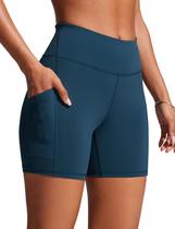 Shorts de natação CRZ YOGA femininos de cintura alta Insignia Blue