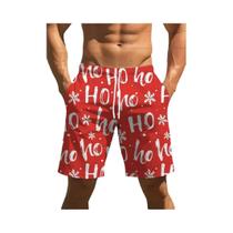 Shorts De Natação Masculinos Com Estampa De Floco De Neve Vermelho E Branco, Secagem Rápida, Moda De
