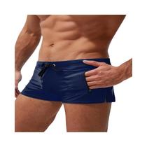 Shorts De Natação Masculinos De Secagem Rápida Com Bolso Com Zíper, Boardshorts Casuais, Calções De