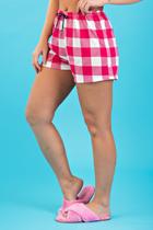 Shorts De Pijama Feminino Xadrez Pink