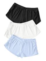 Shorts de pijama femininos GORGLITTER Micro Mini, cintura baixa, conjunto de 3 peças