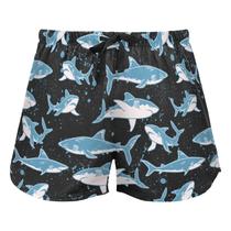 Shorts de pijama femininos JHKKU com estampa animal de tubarão com bolsos Shorts de pijama femininos JHKKU com estampa animal de tubarão com bolsos
