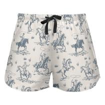 Shorts de pijama JHKKU Retro Cowboys Horses para mulheres
