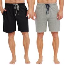 Shorts de Pijama Masculinos Hanes 2 Unidades Algodão com Cordão XL Shorts de Pijama Masculinos Hanes 2 Unidades Algodão com Cordão XL