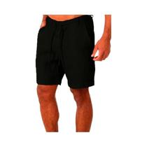 Shorts De Praia De Algodão De Linho De Verão Masculino Solto Ajuste Sólido Carga Sweatshorts Moda