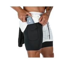 Shorts de Treinamento Masculino 2 em 1 - Secagem Rápida, Preto, Casual para Verão e Academia