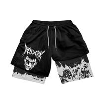 Shorts De Treino Esportivos Masculinos plus Size Y2K Anime Maniac Para Verão