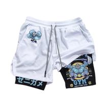 Shorts De Treino Masculino De Algodão Branco Pokemon Squirtle, Calças Esportivas De Verão Com