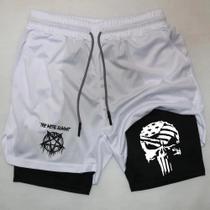 Shorts de Treino Masculino - Dupla Camada, Secagem Rápida para Corrida e Ginástica